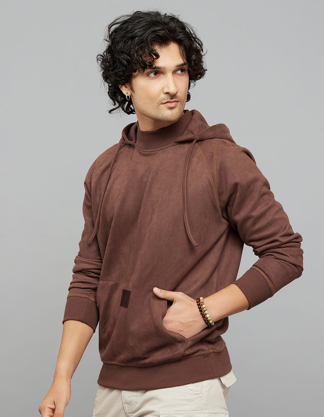 Brown Full Sleeves Hoodie